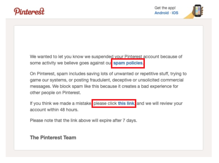Why does Pinterest keep deleting my account?